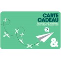 Carte cadeau verte motif avion