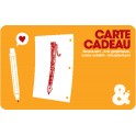 Carte cadeau orange motif stylo